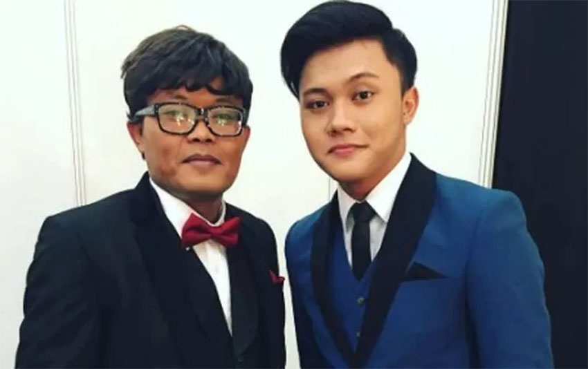 Komedian Sule dan putra pertamanya, Rizky Febian.