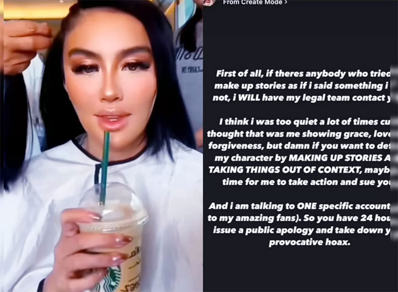 Agnez Mo minum Starbucks.