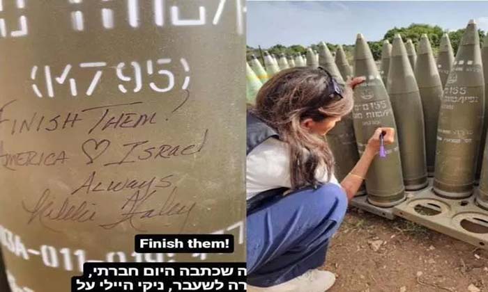 Nikki Haley tulis pesan di rudal Israel, belum lama ini.