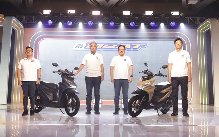 Marketing Director AHM Octavianus Dwi, memperkenalkan All New Honda BeAT di AHM Safety Riding Park, Senin (3/6/2024).