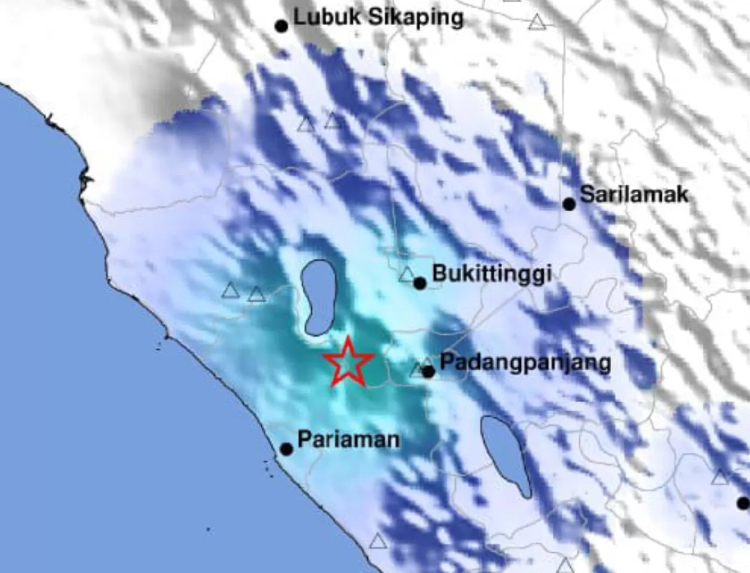 Gempabumi tektonik berkekuatan magnitudo 4.0 mengguncang wilayah Kota Padangpanjang, Sumbar pada pukul 05:54:54 WIB, Senin (10/6/2024).