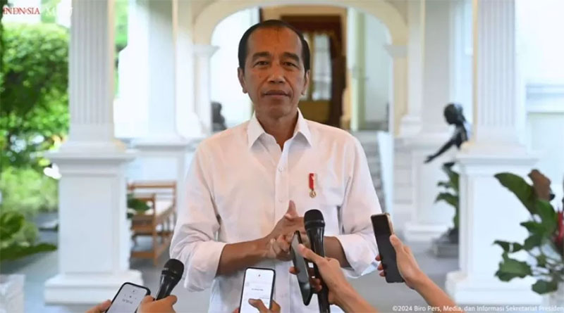Presiden Jokowi saat berikan keterangan.