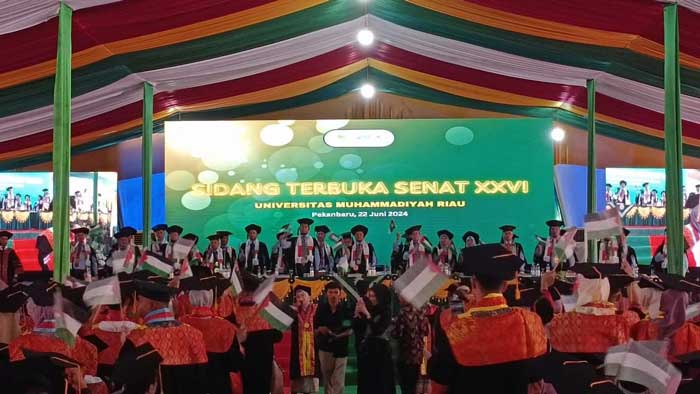 Prosesi sidang senat terbuka dalam rangka wisuda ke 26 Umri, Sabtu (22/6/2024).