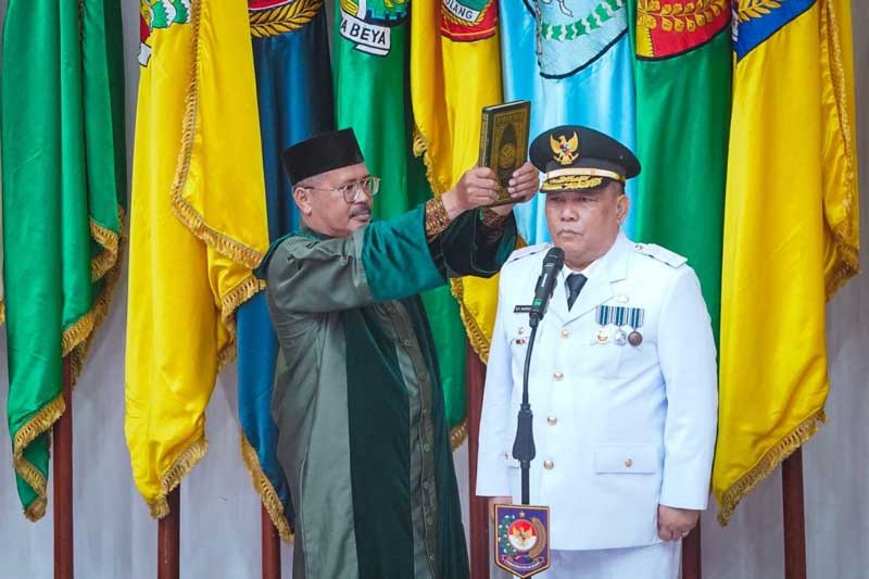 Prosesi pelantikan Pj Gubri SF Hariyanto.