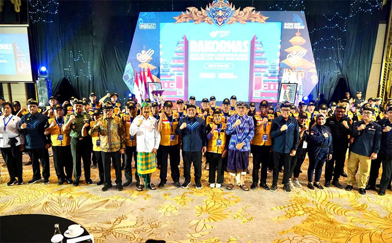 Kepala BP2MI Benny Rhamdani membuka secara resmi Rakornas Satgas Pencegahan dan Pemberantasan Sindikat Penempatan Pencegahan dan Pemberantasan Sindikat Penempatan ilegal PMI di Kuta, Bali.