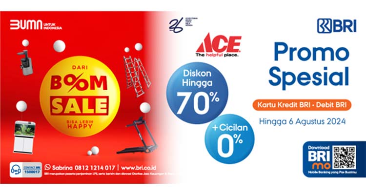 Diskon! BRI Berikan Promo Spesial untuk Belanja di ACE Hardware Boom Sale