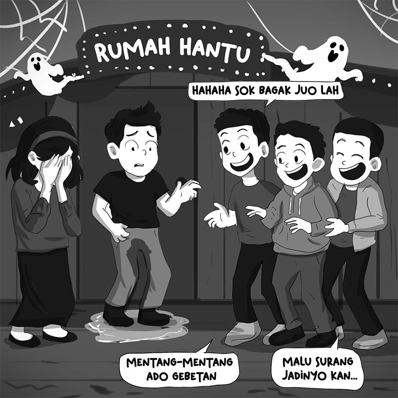 Ilustrasi rumah hantu