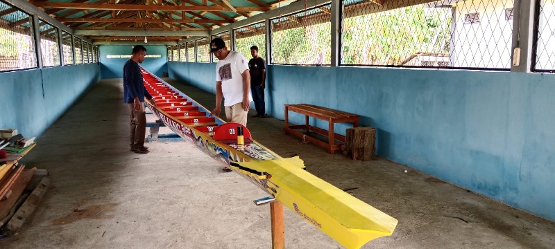Ketua Jalur Rajo Bujang, Amun dan Kepala Desa Padang Tanggung Tamrin saat meninjau Jalur Rajo Bujang di Kandang Jalur.