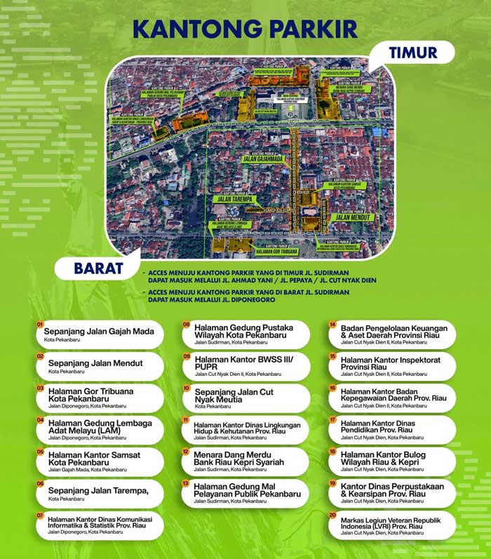 Grafis kantong parkir Riau Bhayangkara Run 2024.