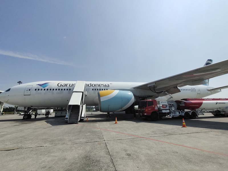 Garuda Indonesia menjadi salah satu armada angkutan haji Indonesia 2024.