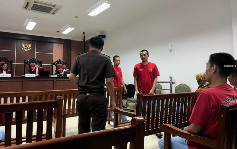 Sidang kasus penyelundupan anak buaya di Pengadilan Negeri Batam, Senin (5/8).