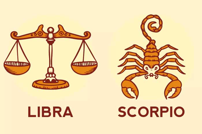 Ilustrasi zodiak Libra dan Scorpio