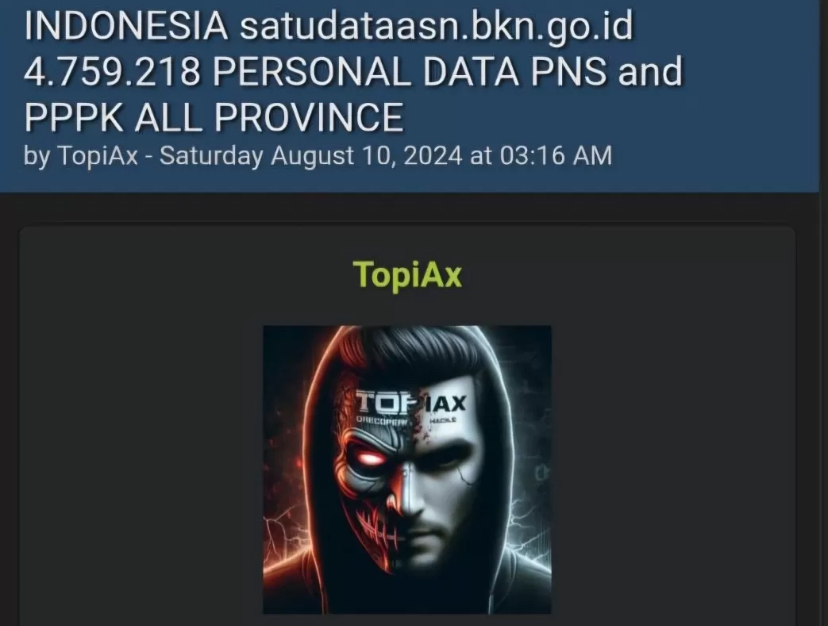 Hacker sebar data BKN yang diduga bocor.