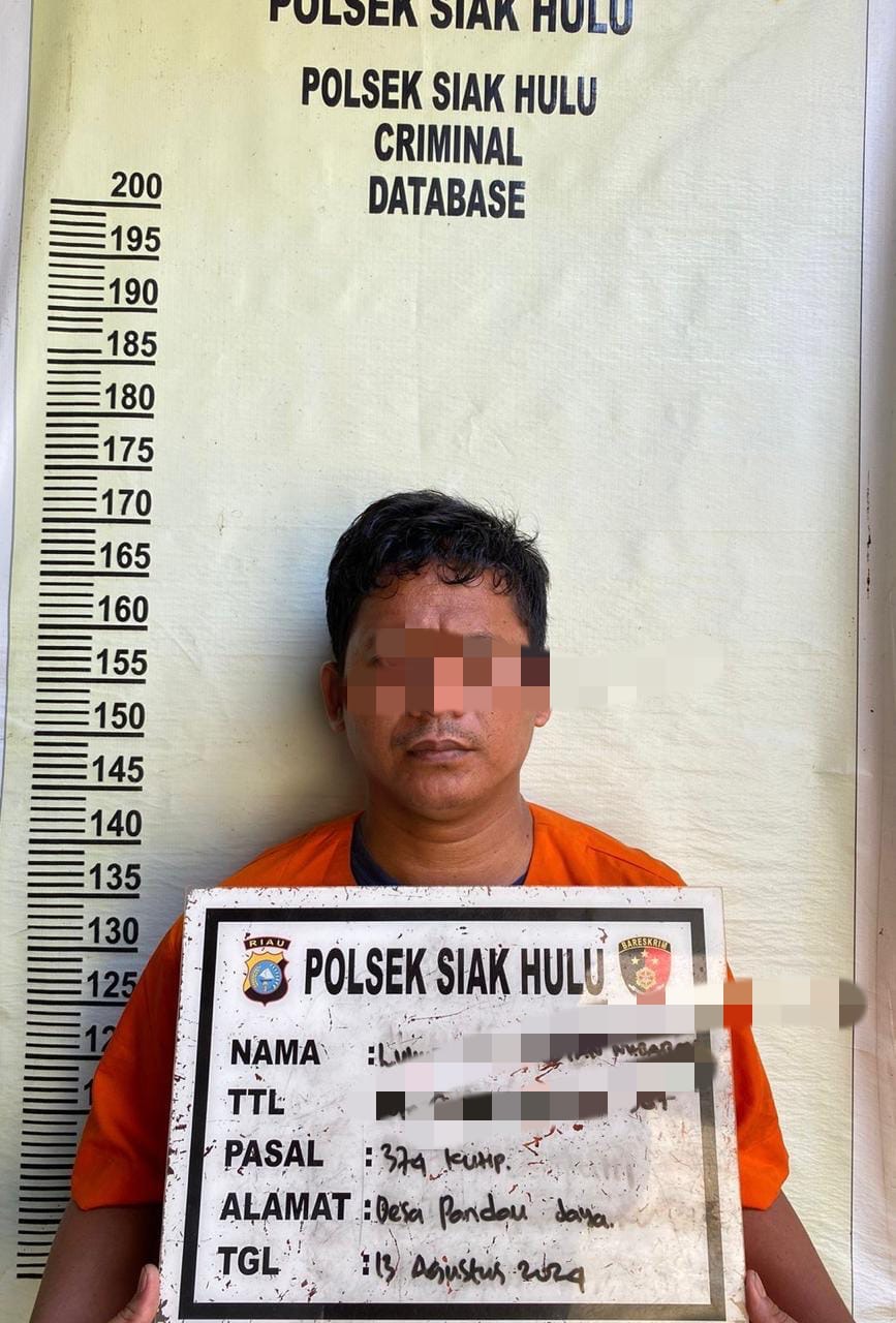 Jajaran Polsek Siak Hulu berhasil menangkap pelaku penggelapan dalam jabatan di PT Anugrah Karya Aslindo (AKS) di Jalan Raya Pasir Putih Desa, Siak Hulu.