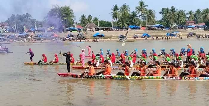Jalur dari sejumlah kecamatan saat melakukan persiapan di Tepian Narosa, Telukkuantan.