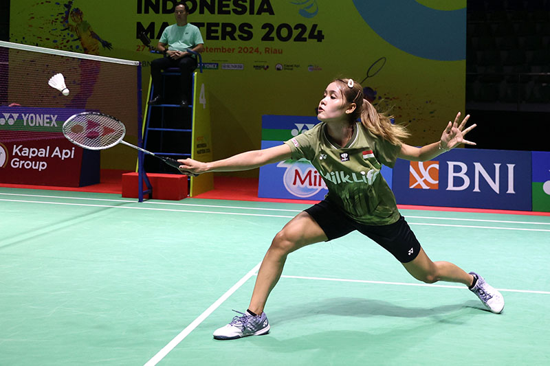 Tunggal putri Indonesia Bilqis Prasista melaju ke babak 16 besar Indonesia Masters 2024 Super 100, Rabu (28/8/2024) di Gelanggang Remaja Pekanbaru.