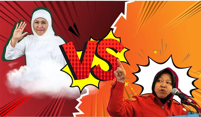 Risma dan Khofifah maju Pilkada Jatim 2024.
