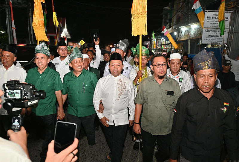 Bakal calon gubernur Riau Abdul Wahid saat menghadiri acara deklarasi di Kabupaten Inhil, Kamis (29/8/2024).
