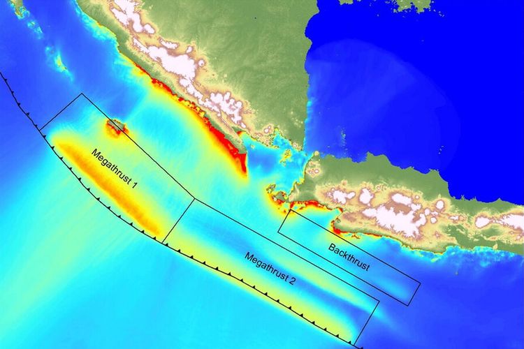 Ilustrasi, Gempa Bumi Megathrust.