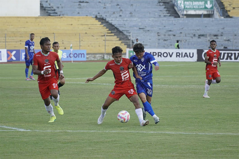 PSPS Pekanbaru bermain imbang dengan FC BEKASI City, di Stadion Kaharudin Nasution Rumbai, Kompetisi Sepakbola Pegadaian Liga 2 Indonesia 2024, Sabtu (14/9/2024).