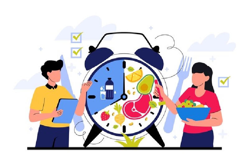 Ilustrasi diet intermittent fasting.