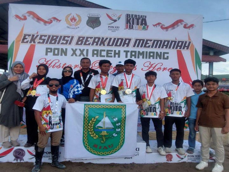 Aprilio Wabil Ilham Rolesya, atlet muda berbakat asal Kabupaten Kampar, berhasil mencatatkan prestasi gemilang di ajang kejuaraan berkuda memanah pada PON XXI/2024 Aceh-Sumut, Selasa (17/9/2024).