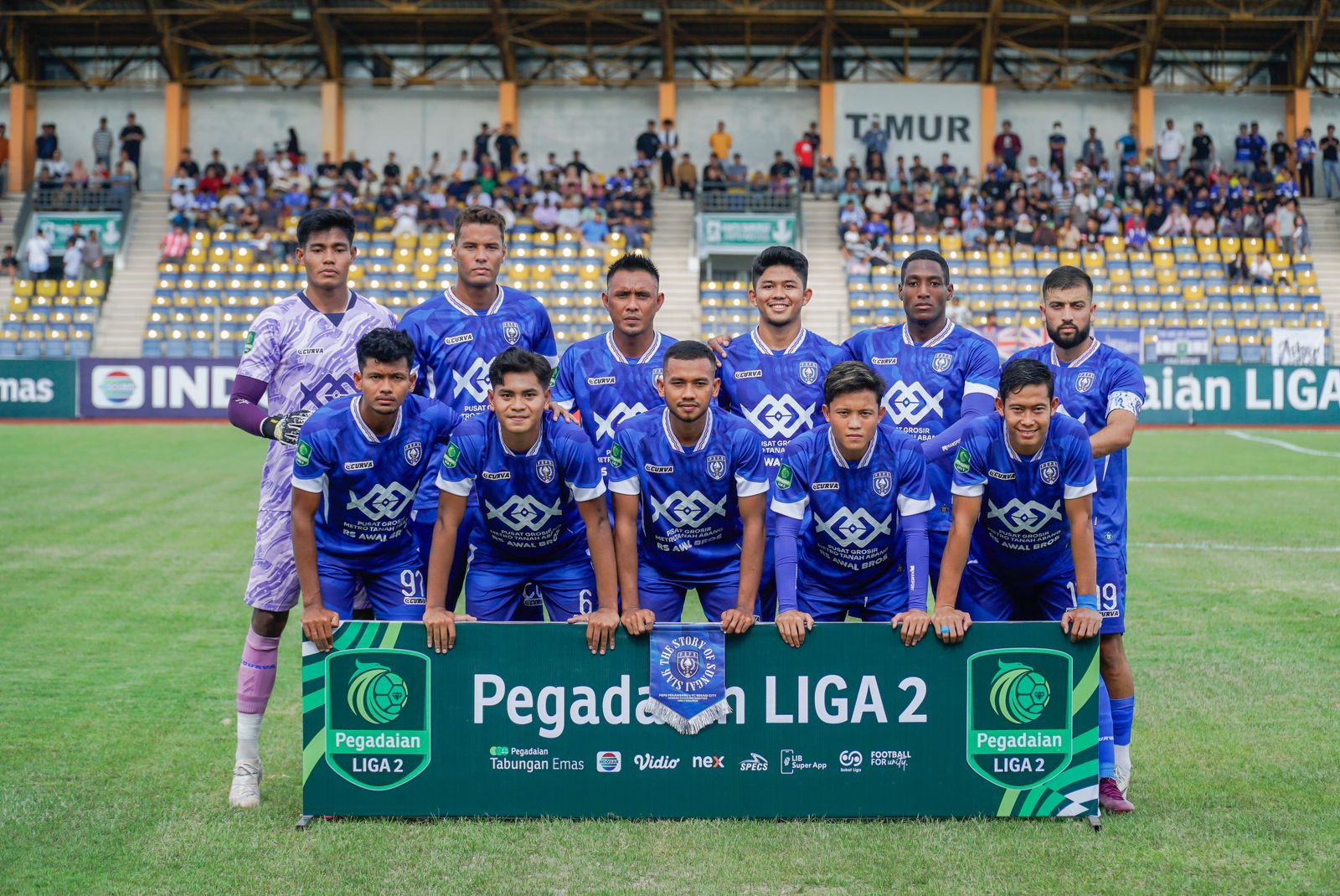 Skuad PSPS Pekanbaru saat menghadapi FC Bekasi City dalam lanjutan Pegadaian Liga 2 Sepak Bola Indonesia di Stadion Kaharuddin Nasution, Rumbai, Pekanbaru, Sabtu (14/9/2024)