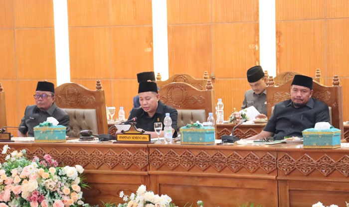 Rapat paripurna pengumuman nama calon pimpinan definitif DPRD Kabupaten Siak masa jabatan 2024-2029, Senin (23/9/2024).