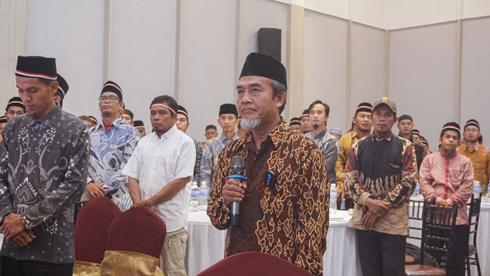 Mantan Anggota Jemaah Islamiyah saat membacakan Deklarasi Setia Kepada NKRI, Kamis (26/09/2024).