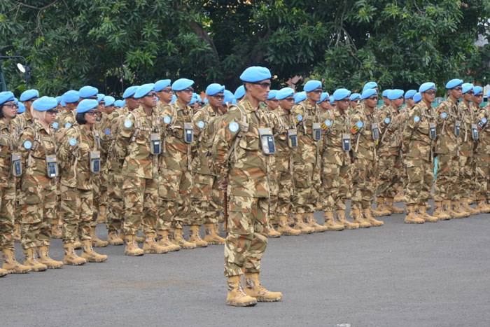 Acara pelepasan Satgas TNI Konga UNIFIL TA. 2024 dibandara Cargo Soewarna Cengkareng, Tangerang. (2/3/2024).