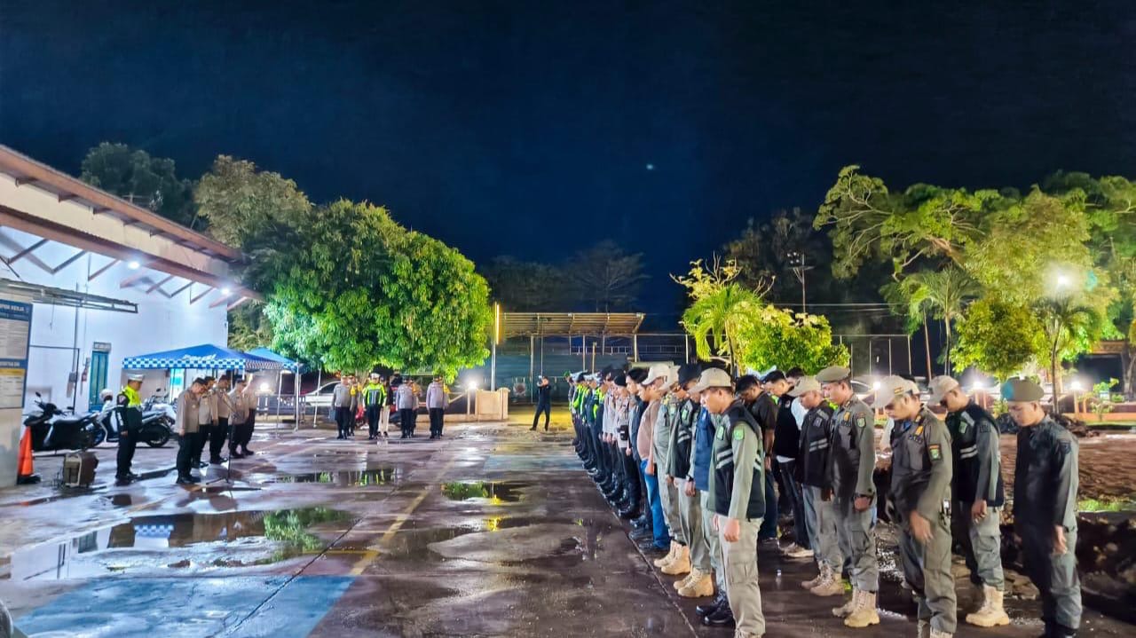 Tim gabungan saat mengikuti apel jelang pelaksanaan patroli sinergitas skala besar dalam rangka menjaga keamanan menjelang Pilkada serentak 2024, Sabtu (28/9/2024)