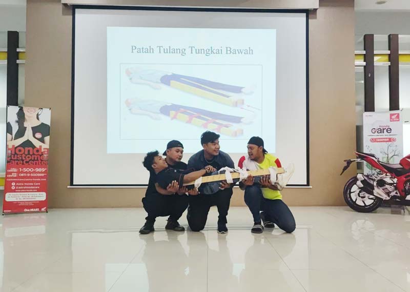 Peserta saat sesi edukasi terkait P3K dalam acara &ldquo;Gas ke Honda Bikers Day 2024&rdquo; yang digelar di Auditorium PT Capella Dinamik Nusantara (CDN) Riau, belum lama ini.