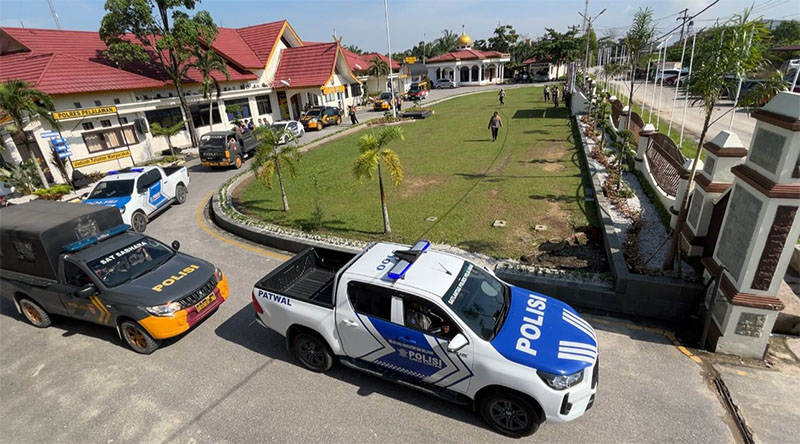 Patroli skala besar Polres Pelalawan, Sabtu (19/10/2024).