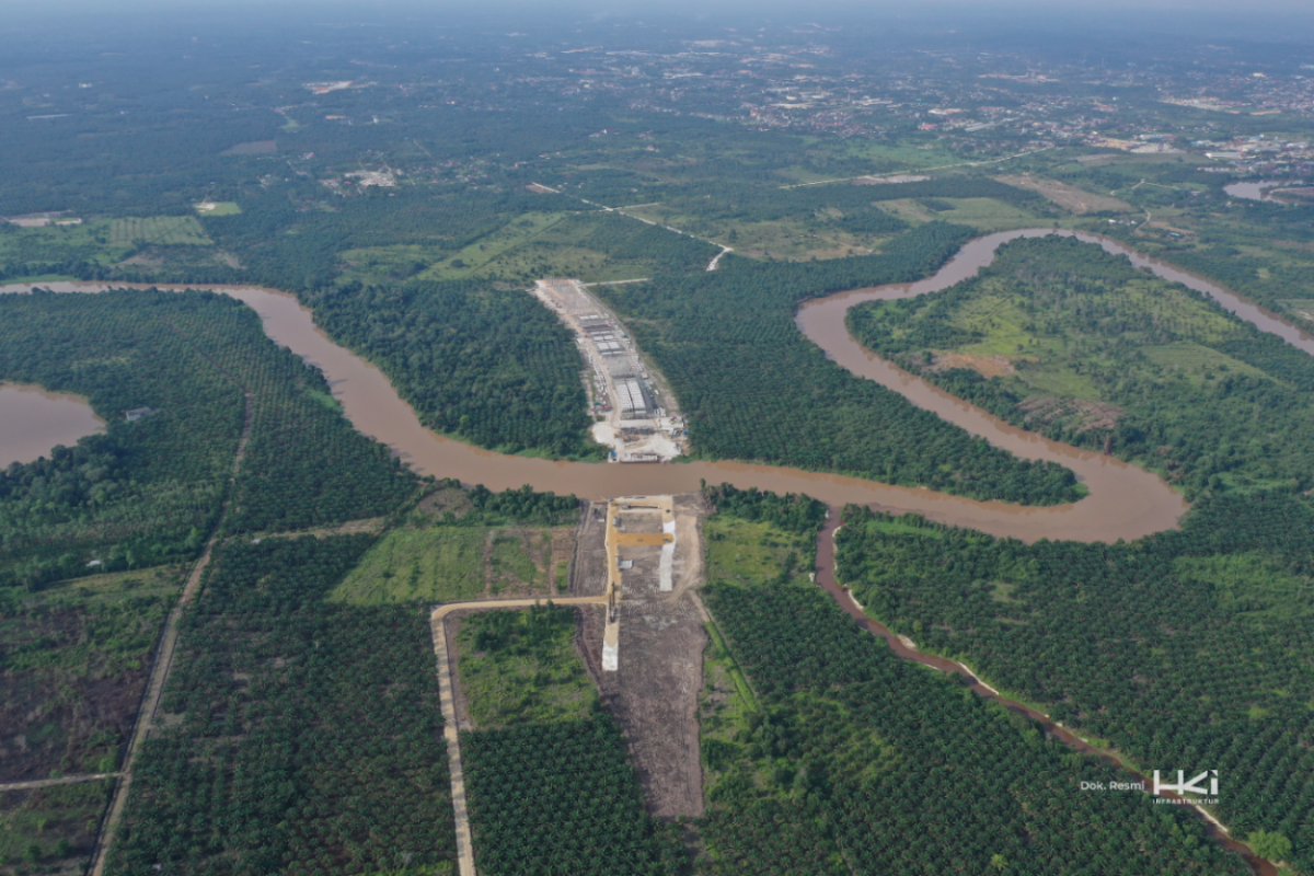 Penampakan progres pekerjaan Jalan Tol Lingkar Pekanbaru, seksi dari ruas Tol Pekanbaru-Rengat, per akhir September 2024.