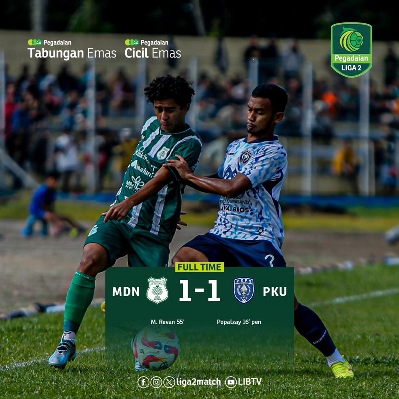 PSPS Pekanbaru bermain imbang 1-1 dengan tuan rumah PSMS Medan. Hasil itu mmebuat PSPS memangkas jarak dengan pimpinan klasemen Persikota Tangerang yang kalah lawan PSKC Cimahi.