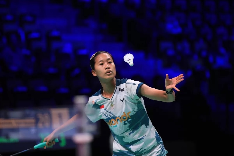 Putri Kusuma Wardani kandas di tangan Wang Zhi Yi asal Cina pada semifinal Denmark Open 2024. )