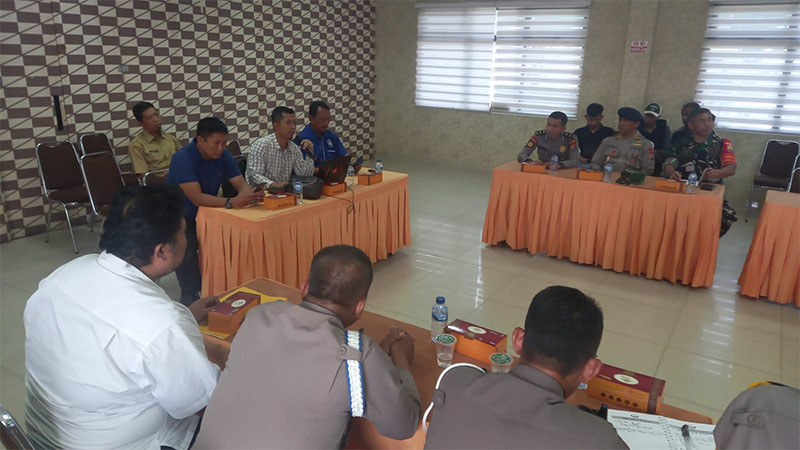 Panitia Laga Kandang PSPS melakukan rapat korodinasi dengan pihak keamanan, beberapa hari lalu.