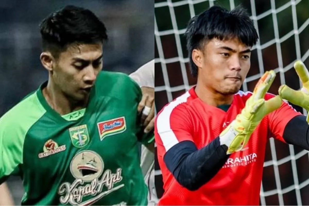 Malik Risaldi (kiri) dan Ernando Ari, dua pemain Persebaya yang tak dipanggil Timnas Indonesia untuk menghadapi Jepang dan Arab Saudi karena masih cedera.