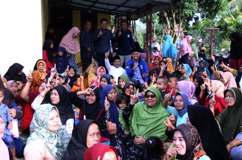 Calon Bupati Pelalawan nomor urut 1 Nasarudin, melaksanakan kampanye di Kecamatan Kuala Kampar.