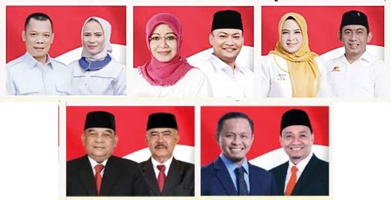 Dari kiri: Muflihun-Ade Hartati, Intsiawati Ayus-Taufik Arrakhman, Ida Yulita Susanti-Kharisman Risanda, Edy Natar-Dastrayani Bibra, Agung Nugroho-Markarius Anwar