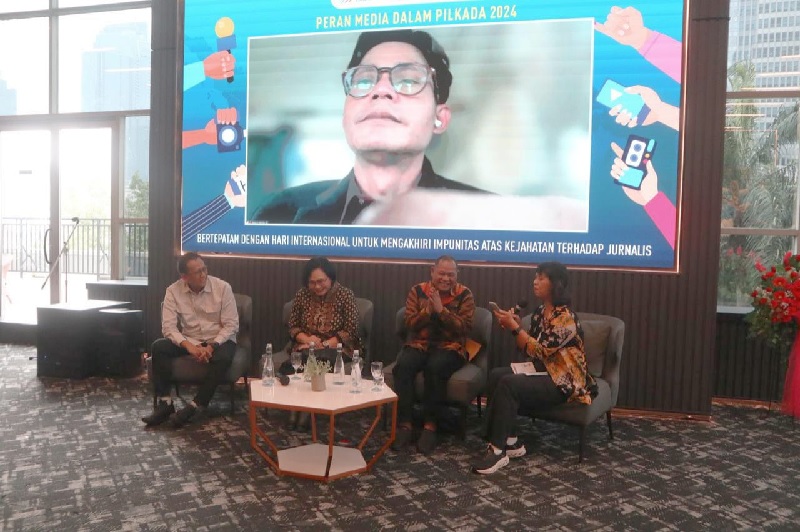 Dengan dukungan UNESCO, AMSI  menyelenggarakan diskusi  bertajuk &ldquo;Peran Media dalam Pilkada 2024&rdquo; di Jakarta pada Kamis (14/11/2024).