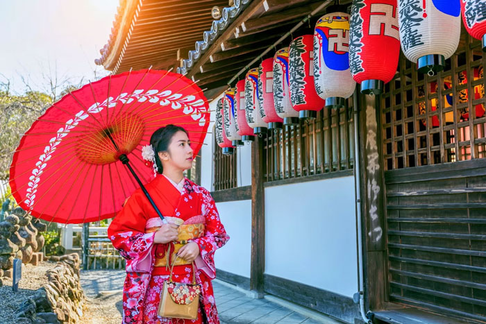 Ilustrasi perempuan Jepang.