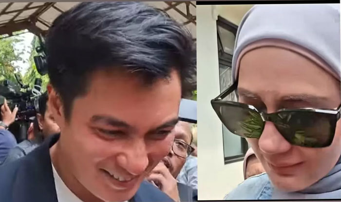 Ekspresi berbeda Baim Wong dan Paula Verhoeven usai keluar sidang, Rabu, 20 November 2024.