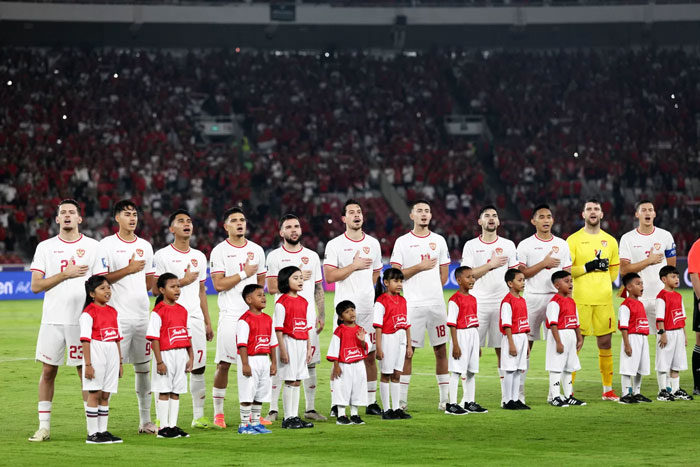 Timnas Indonesia saat melawan Timnas Arab Saudi pada pertandingan Grup C putaran ketiga Kualifikasi Piala Dunia 2026.