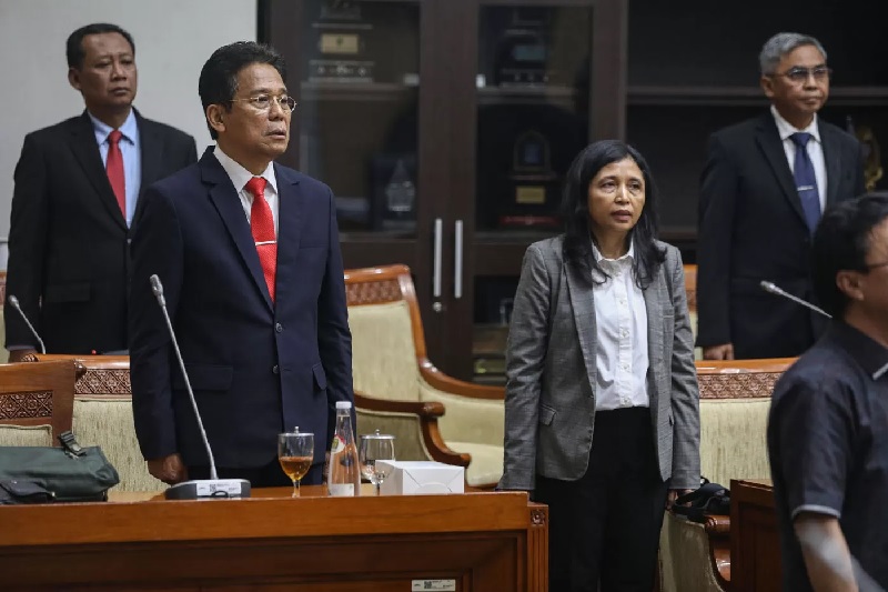 Sejumlah Calon Pimpinan KPK usai mengikuti pengambilan nomer urut dan pembuatan makalah di Komisi III DPR, Gedung Nusantara II, Kompleks Parlemen, Senayan, Jakarta, Senin (18/11/2024).