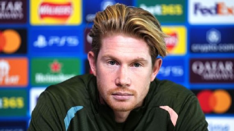 Kevin De Bruyne berbicara pada konferensi pers menjelang pertandingan Man City melawan Feyenoord di Liga Champions.
