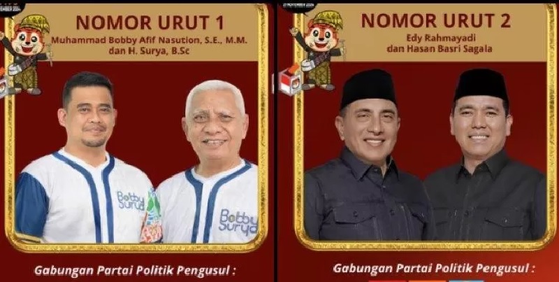 Calon Gubernur Sumut 2024 Bobby Nasution dan Edy Rahmayadi menanggapi hasil sementara quick qount pilkada Sumut yang memenangkan Bobby.