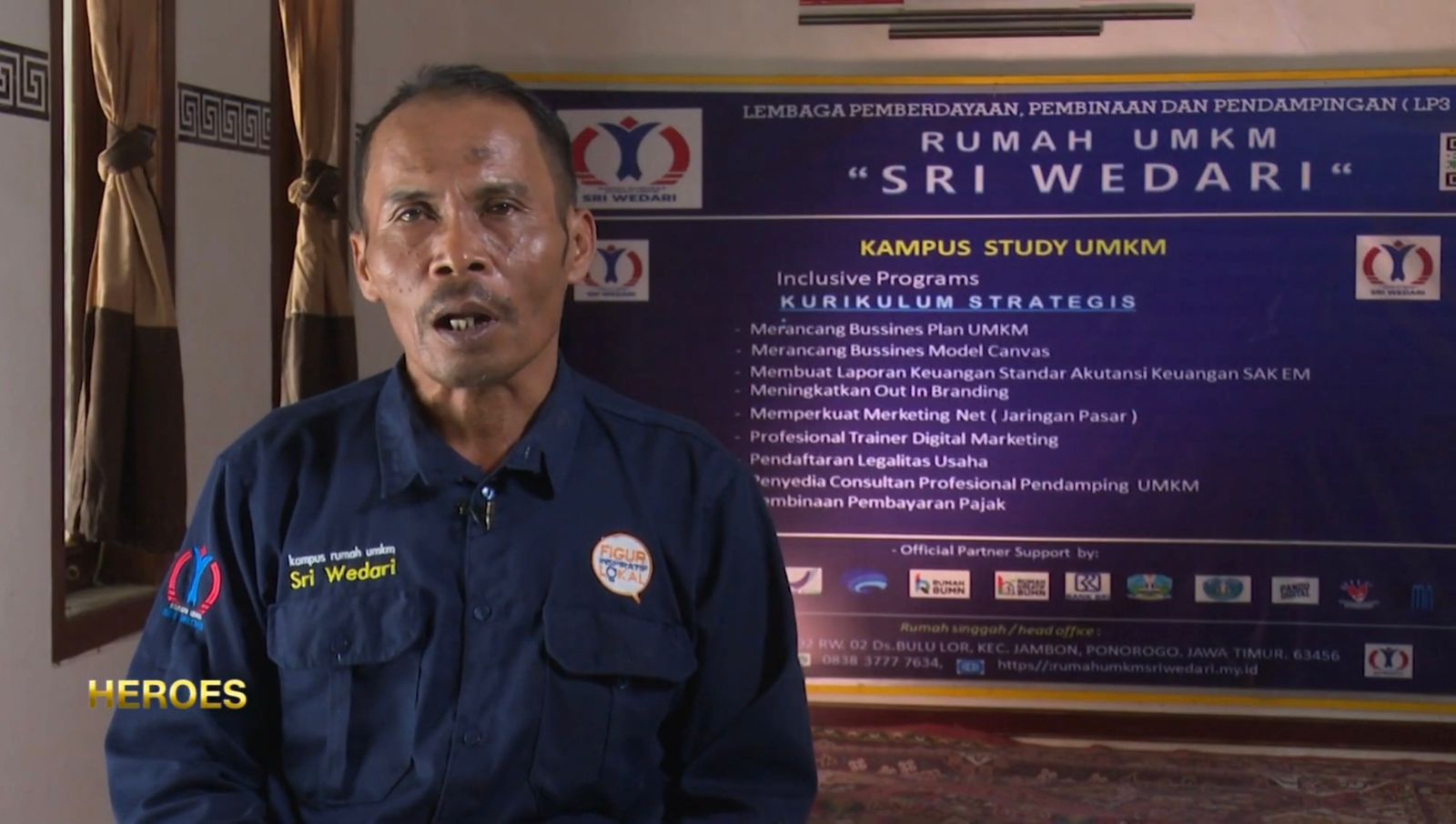 Saiban pendiri Kampus Rumah UMKM Sri Widari, sebuah inisiatif yang memberi pelatihan langsung kepada lebih dari 60 UMKM.