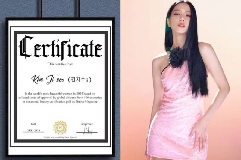 Jisoo BLACKPINK dinobatkan sebagai Wanita Tercantik di Dunia tahun 2024 oleh Majalah Nubia.