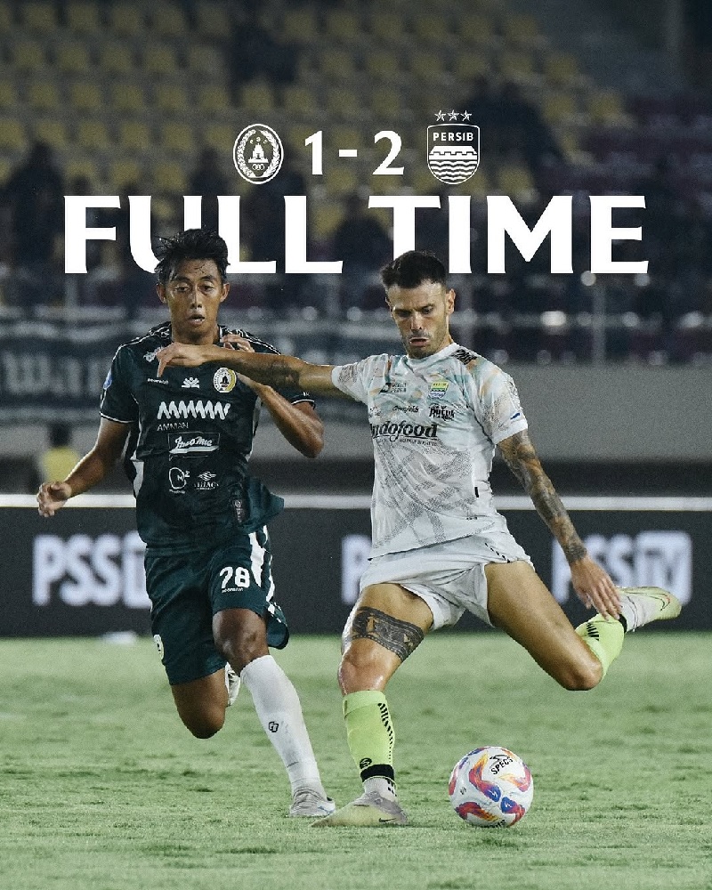 Gelandnag Tyronne Gustavo Del Pino Ramos jadi pahlawan kemenanagan Persib atas PSS Slema dalan lanutan BRI Liga 1 di Stadiona Manahan, Senin (9/12/2024).